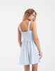 Vero Moda button front gingham mini dress in blue and white