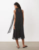 JDY halterneck midi dress in black polka dot print