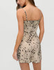Frankies Bikinis x Jennie Kim deer print mini dress in light brown