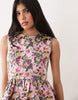 Sister Jane sweet blossom jacquard sleeveless bubble skirt mini dress in pink floral