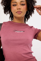 Neovision Silent Verse Baby Tee Burgundy