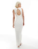 Miss Selfridge mixed texture jersey maxi dress in cream