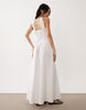 Esmée button down beach maxi dress in white