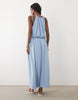 halter neck with blouson maxi dress in light blue