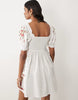 Miss Selfridge embroidered baby doll mini dress in white