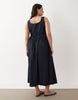 Curve denim ballerina midi dress in rinse