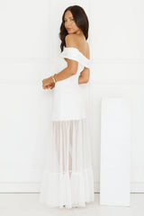 Moonbeam Reverie Off Shoulder Maxi Dress White