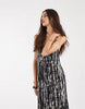 ONLY Tall maxi dress in abstract navy print
