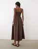 Abercrombie & Fitch dipped waist maxi dress in brown