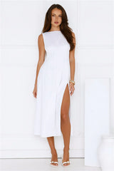 Sun Drenched Days Midi Dress White