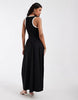 contrast trim midi dress in monochrome