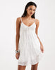Hollister crochet tiered babydoll mini dress in white