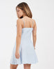 Vero Moda Petite button front cami mini skater dress in light blue