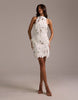 bridal 3D floral cutwork mini skirt in ivory