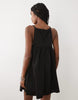 halterneck a-line hybrid mini dress in black