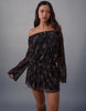 Motel Nisha off shoulder floaty mini dress in bronze