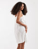 ONLY cotton mini dress with lace detail in white