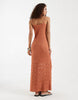 Vero Moda crochet knit cami maxi dress in orange