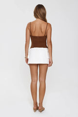 Boss Basics Tailored Wrap Mini Skort White