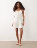 Mango ruffle detail mini dress in white