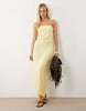 linen blend column maxi dress in buttermilk