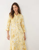 YAS maxi shirt dress in yellow floral print