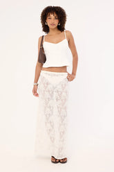 Perfect Stranger Lotta Lace Sequin Maxi Skirt White