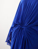 ARRANGE Curve drop waist grecian draped cape sleeve maxi dress in cobalt blue