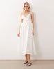 Kiss The Sky Lucia gathered midaxi dress in white