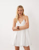 Ghospell Cove cami strap bubble hem mini dress in white