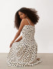 Brave Soul strappy polka dot midi dress with drop waist in cream