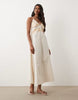 Miss Selfridge embroidered halter maxi dress