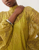 lace mini dress with blouson sleeve and hem detail in green