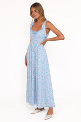 Marlena Midi Dress - Blue Floral