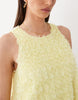 YAS textured sleeveless shift mini dress in soft yellow