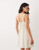 Abercrombie & Fitch ruched milkmaid mini dress in white floral