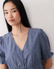 Wednesday's Girl chambray smock mini dress in blue