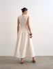 Topshop dropped waist heavy cotton maxi dress in white