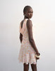 Topshop cowl neck full hem mini day dress in soft pink delicate floral