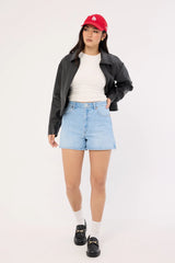 Wrangler Hi Bells Short Groove Blue