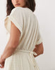 textured jersey midi swing dress in white