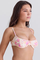 floral print underwired bikini top