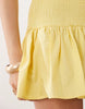 shirred drop waist mini dress in buttermilk