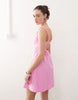 COLLUSION woven mini dress with strappy back in pink