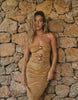South Beach X Liv Silverman suedette maxi dress with cutout detailing in tan