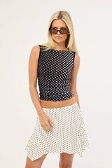 Thrills Isabelle Mini Skirt White Polka Dot