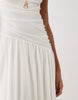 Vero Moda sleeveless ruched detail maxi dress with asymmetric waist in white