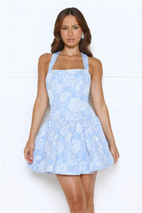 Command The Room Mini Dress Blue