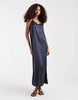 PIECES satin cami maxi dress in ombre blue