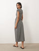 Threadbare sleeveless woven gingham dress with ruched detail in black & white